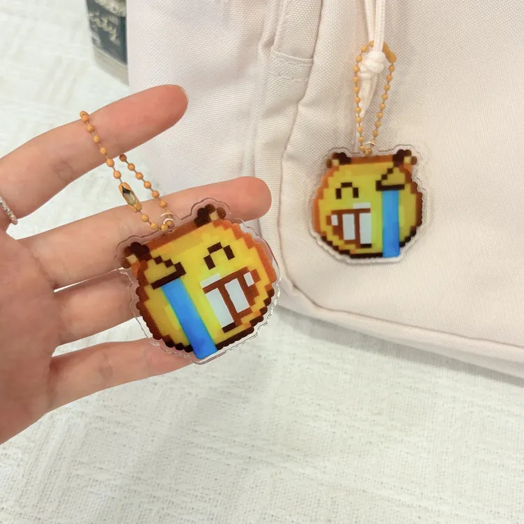 【吗喽】像素风哭笑表情包挂件亚克力高颜值钥匙扣学生书包挂件