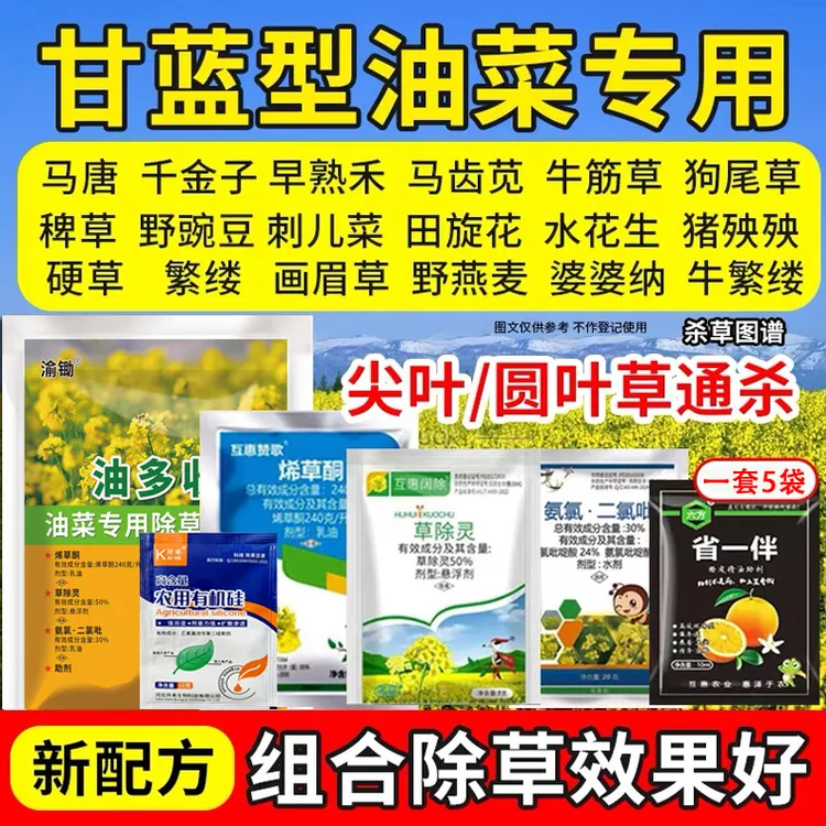 油菜苗后除草剂草剂直播田移栽田禾阔双除看麦娘田旋花甘蓝型油菜