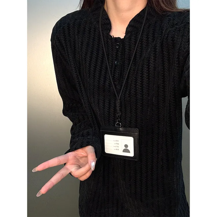 美式鱼骨纹立领Polo衫长袖加绒T恤男秋冬亨利领卫衣小香风打底衫