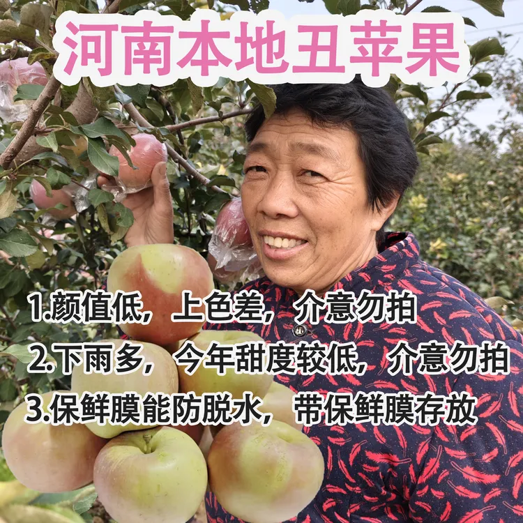 【秋月梨三叔】河南丑苹果红富士酸甜可口脆爽