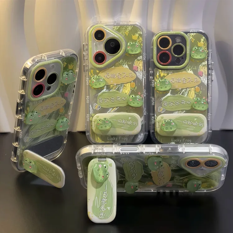 没烦恼青蛙适用iphone16手机壳支架苹果华为vivo小米OPPO荣耀套