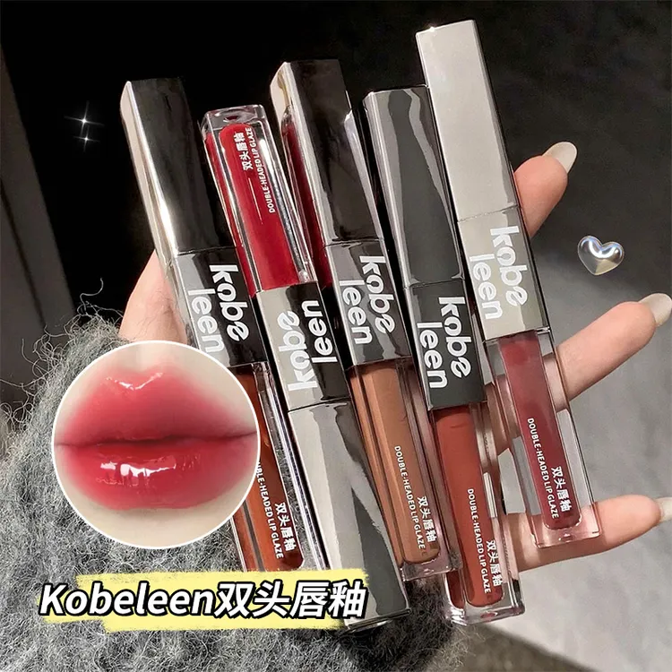 【两支装】Kobeleen双头唇釉唇蜜哑光柔雾镜面嘟嘟唇低饱和推荐唇泥