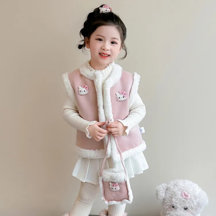 女童加绒马甲秋冬2025新款韩版女宝宝外套保暖洋气儿童休闲衣服潮