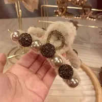 T51香槟珠钻球毛绒抓夹11cm