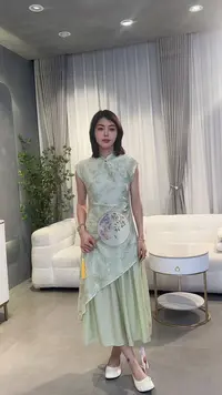 李园家2号店-D83-新中式轻国风复古连衣裙