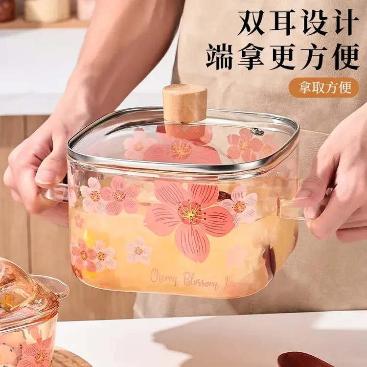 高硼硅玻璃锅电陶炉炖锅家用2025新家用耐高温带盖透明可明火汤锅