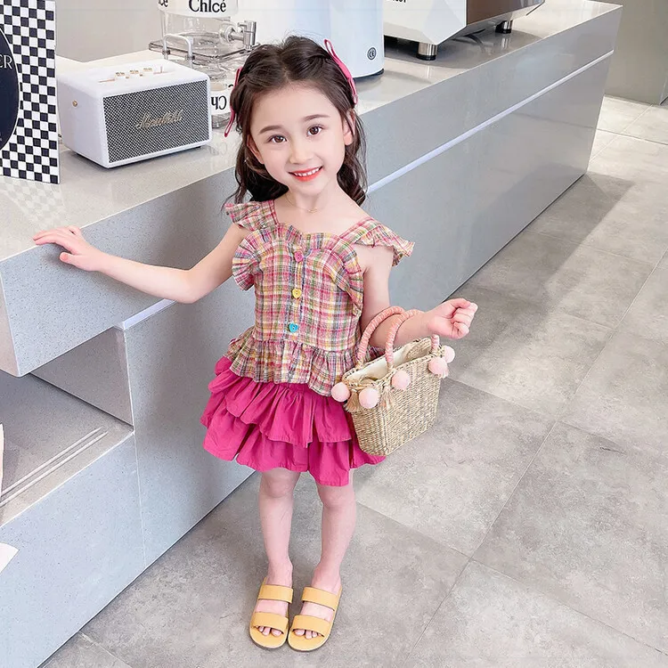 新品巴拉女童套装夏款童装时髦套装洋气夏装2023新款中小童网红裙