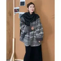 玖了个玖【灰系费尔岛外套】2025秋季新款时尚百搭外套 2509C5741