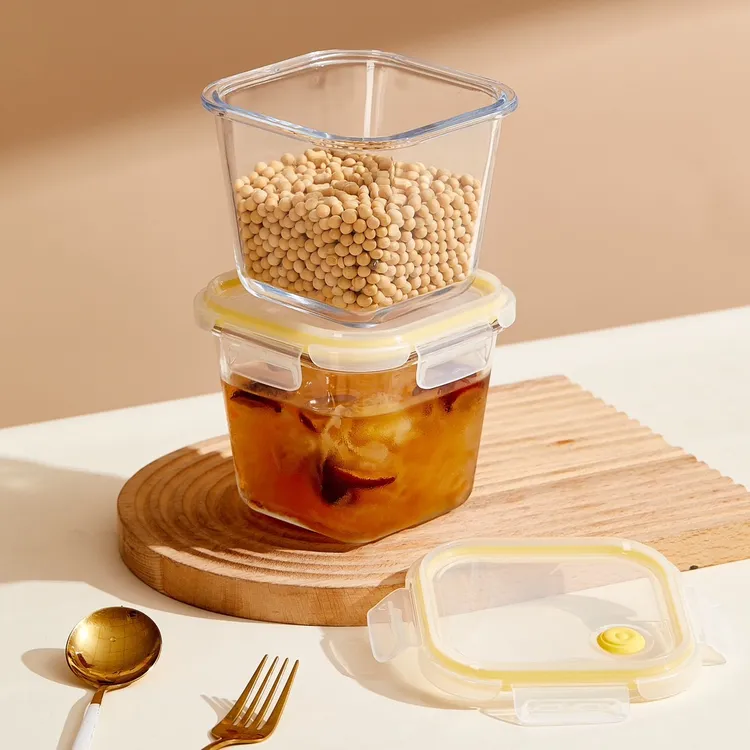 【希乐扣】保鲜盒猪油罐中正两件套高硼硅玻璃可冰箱烤箱微波炉可用