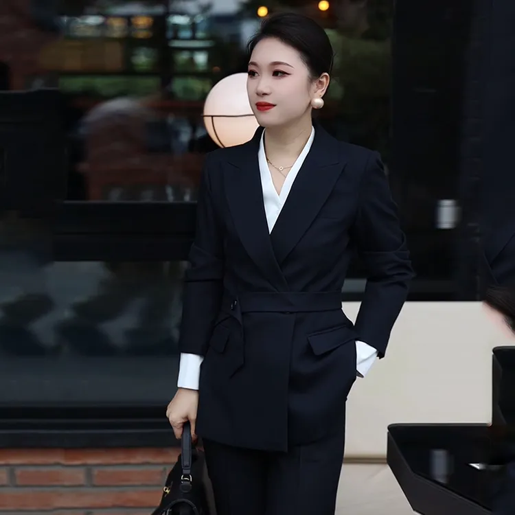 高端职业套装春秋时尚气质女神范套裤行政工作服前台经理面试正装