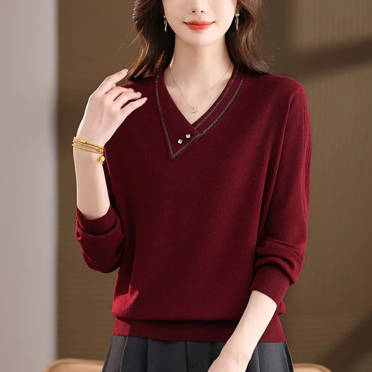 春秋2025新款大码女装针织衫宽松显瘦外穿毛衣百搭秋冬洋气打底衫