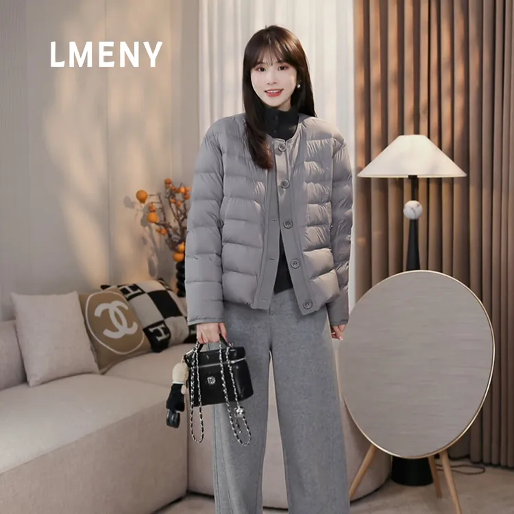 LMENY“保温层”轻！软！暖！针织门襟圆领排骨90绒羽绒服25DY014