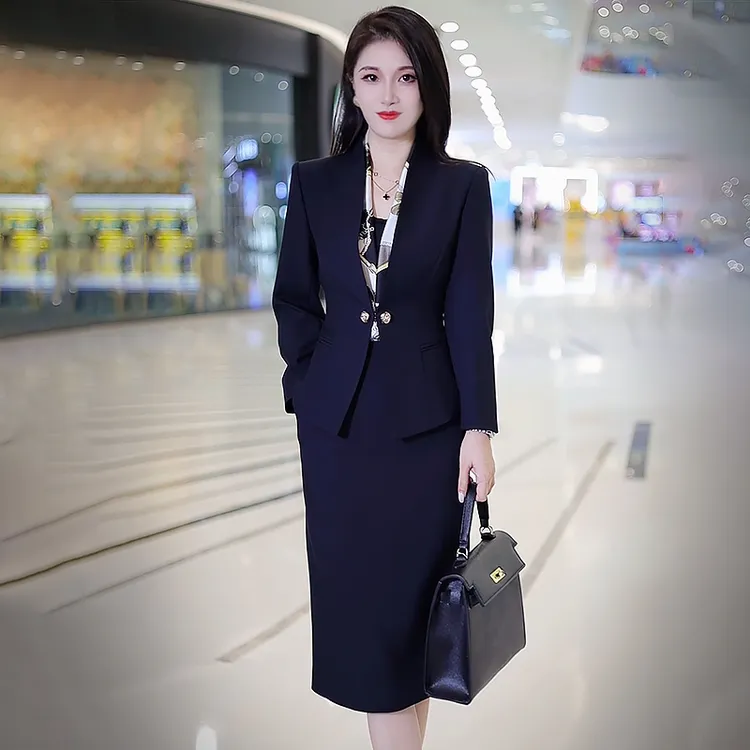 2024秋冬新款女装职业装女装套装西装气质职业女裙套装工作服女