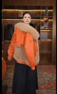 海宁托斯卡女士外套高端大气保暖加厚洋气秋冬款皮衣外套2317