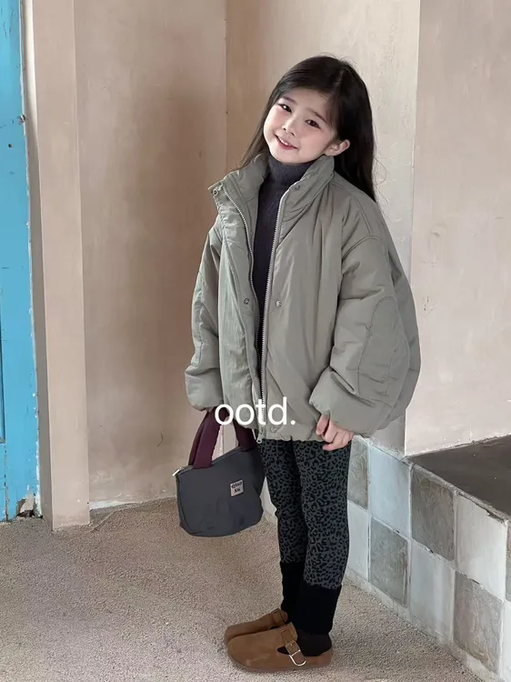 OOTD-936-儿童韩系百搭女童棉衣外套 +帽子 （秋冬款）