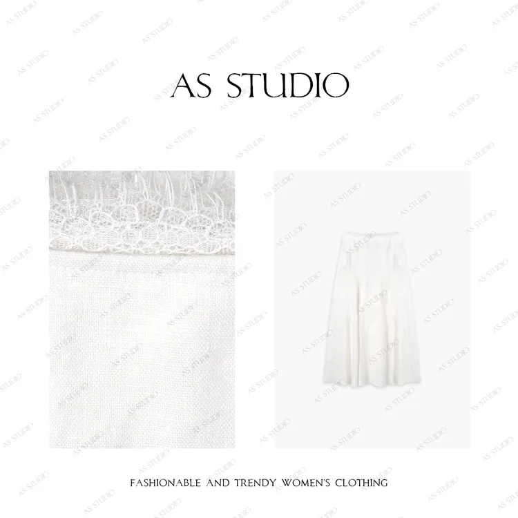 【AS蕾丝小腰】25春纯色亚麻百搭高腰包臀鱼尾半身裙AS25CQQ2326