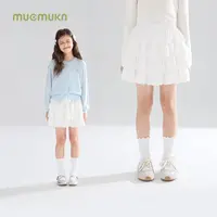 全棉刺绣花边双层蕾丝白色芭蕾风蓬蓬蛋糕腰裙女童秋M53XQ5375