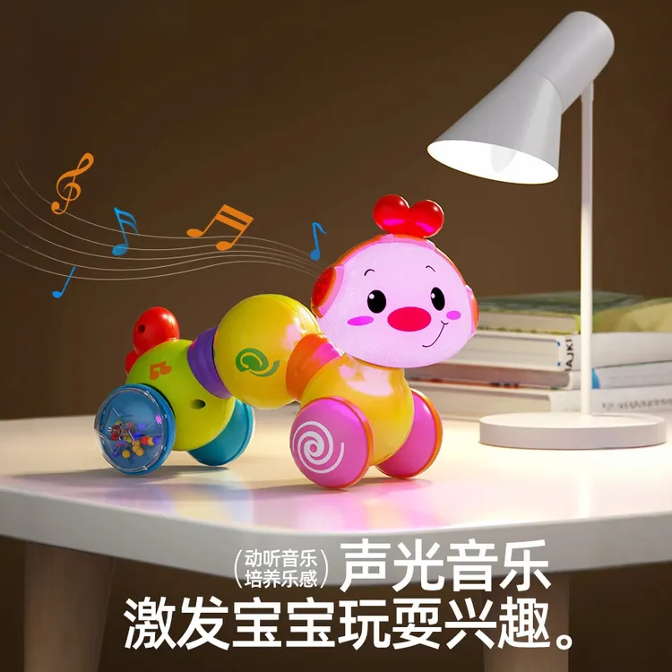 爬行学步小虫按压婴幼儿宝宝学爬6-12个月益智早教音乐玩具爆款