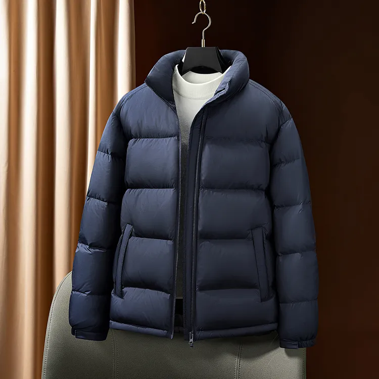 冬季巨保暖加厚面包服90白鸭绒高蓬松男士防风防水立领纯色羽绒服