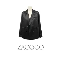 【ZACOCO】百搭轻奢显瘦高腰法式时尚职场小众皮衣短款西装外套3302