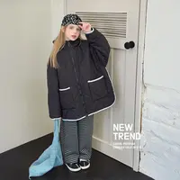 新品【轮廓】蓝小爸童装女童棉服冬季新款儿童休闲连帽拉链保暖外
