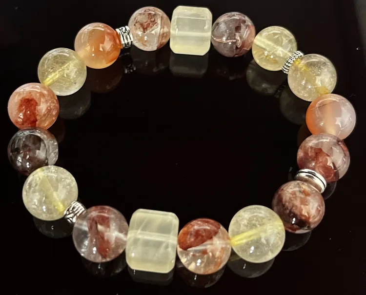 天然红胶花水晶原创款