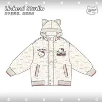 凛可爱 小众设计卡通满印连帽厚款棉服冬季新款百搭休闲保暖棉衣