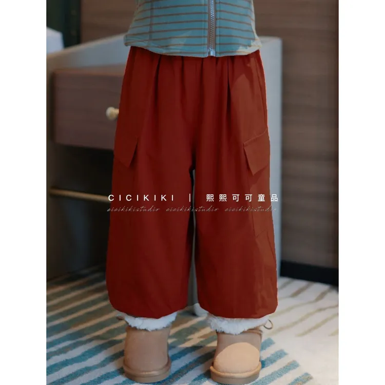 【熙熙可可】2025儿童童装秋冬百搭加绒品质运动户外裤 KZ25132