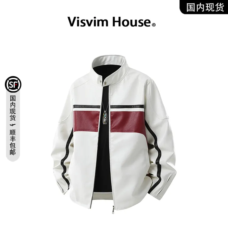 【品牌现货撤柜】VISVIM WINGS秋季新款痞帅PU皮衣机车夹克外套男