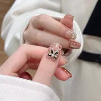 短款小香风猫眼773-1穿戴美甲30片装假指甲贴片成品显白百搭时尚