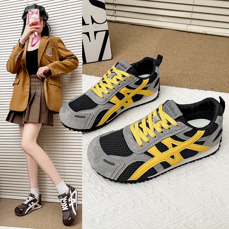 通用女子德训鞋时尚新款鞋子百搭夏季透气软底潮鞋厚底网面春季