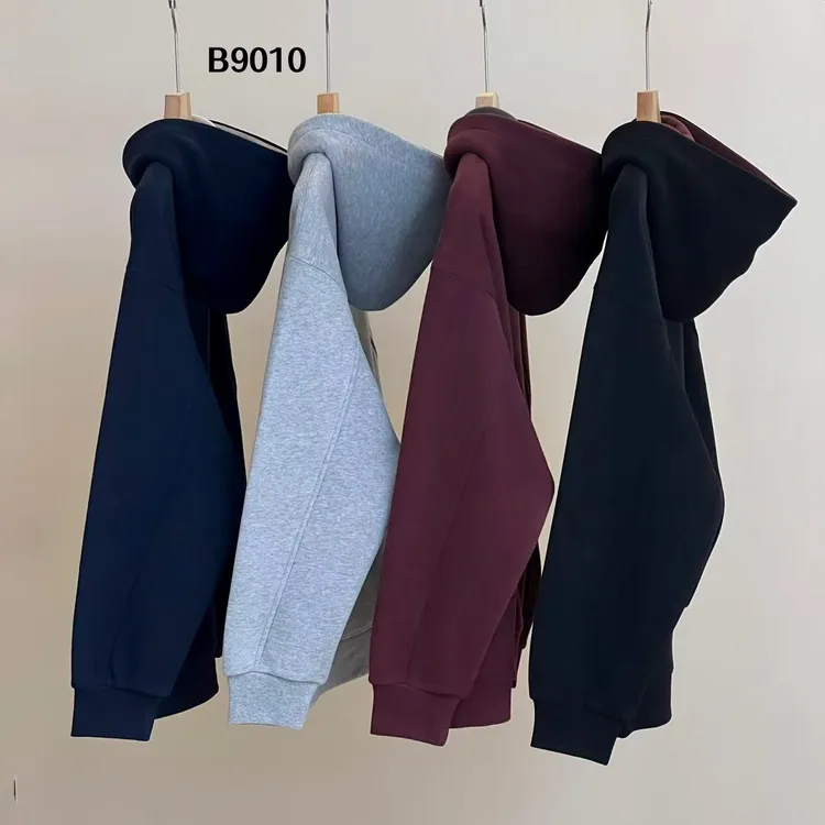 B9010加绒加厚原创潮牌美式时尚百搭连帽卫衣