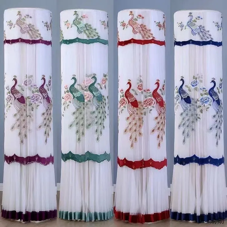 客厅家用圆形圆柱形柜式立式落地空调罩简约欧式防尘罩套柜挡风盖