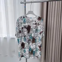 女夏季新款满印字母扎染宽松大T亲子B3273