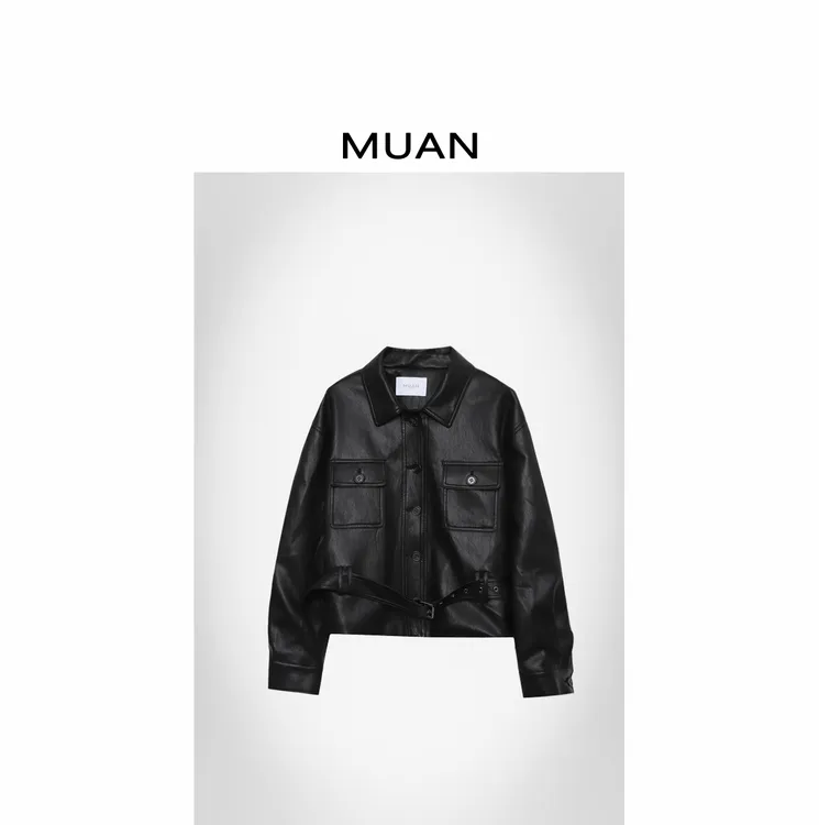 木岸MUAN：《拿破仑皮衣》定制高级外套简约皮衣上衣女CQ-YJ-25015