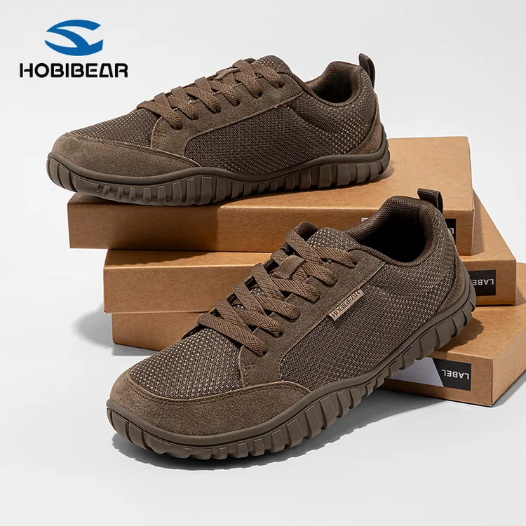 HOBIBEAR男鞋2025新款宽头运动鞋透气防滑儿童宽楦平步赤足鞋7150