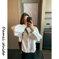 DA麦子“怪可爱”设计感口袋衬衫女 MZ5893怪可爱