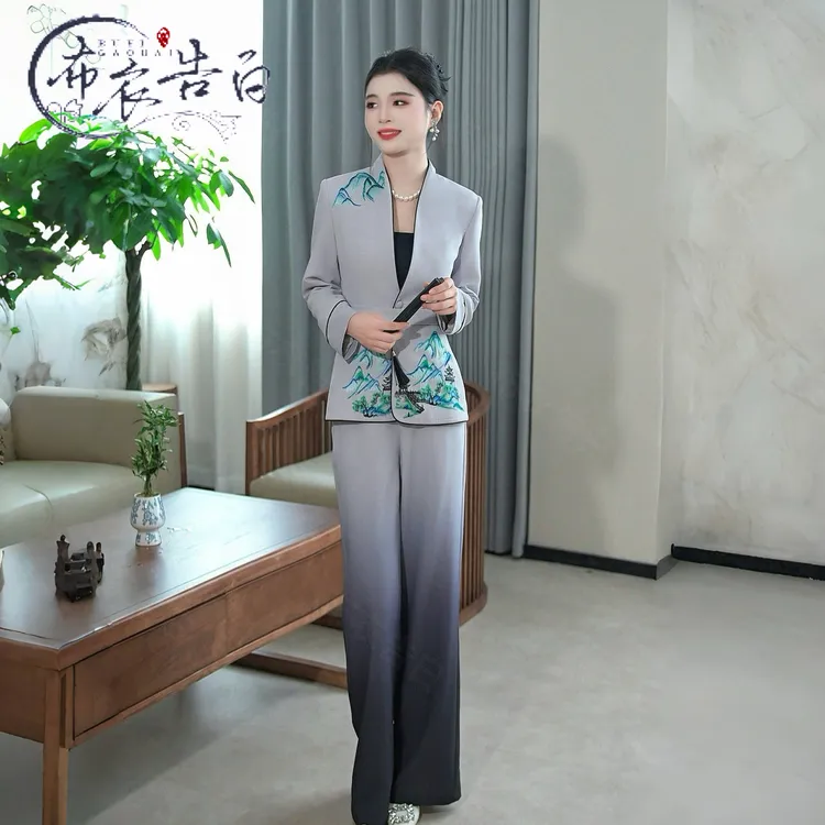 BYGB【墨染千山】-2025秋季新款国风刺绣高端气质套装女2836