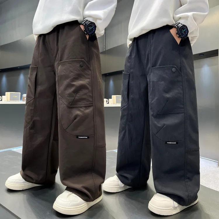 男童裤子春秋儿童休闲潮酷长裤男孩2025新款中大童秋装宽松工装裤