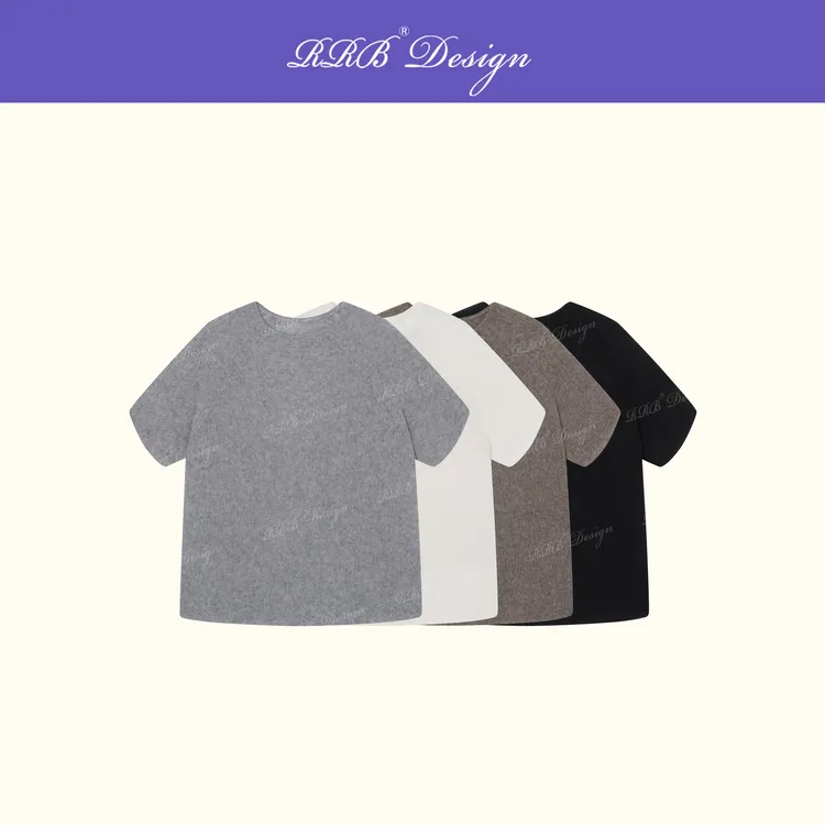 RRB Design 「静音T」桑蚕丝+山羊绒舒适保暖短袖毛织上衣
