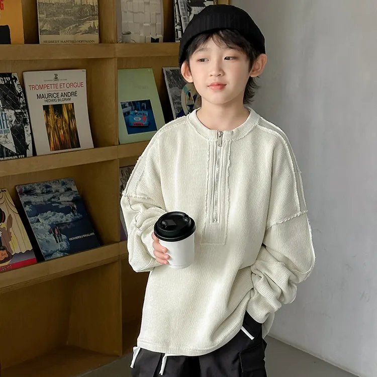 男童春秋款卫衣2026新款中大童洋气儿童秋装卫衣男孩潮流圆领上衣