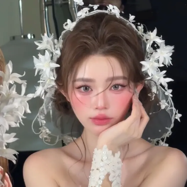 新娘头饰古风简约结婚气质网红流苏婚礼新娘韩式白色