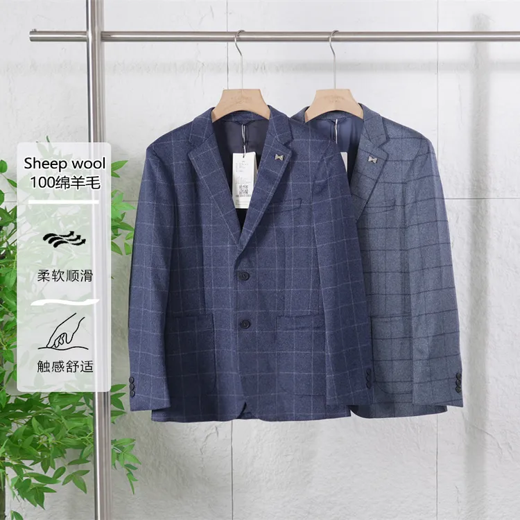 男士100绵羊毛西服外套男款商务休闲保暖百搭时尚外套4U088/4U093