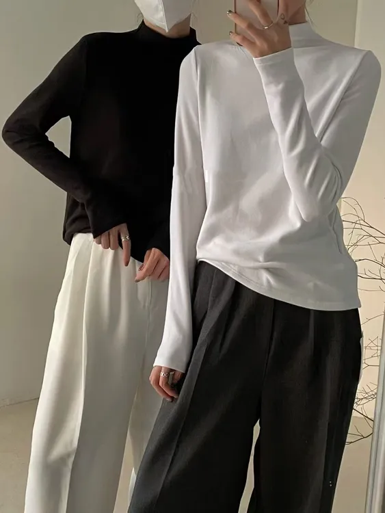 【秋冬新款】MT‘ 半高领精品羊绒磨毛打底衫’简约软糯内搭显瘦百搭