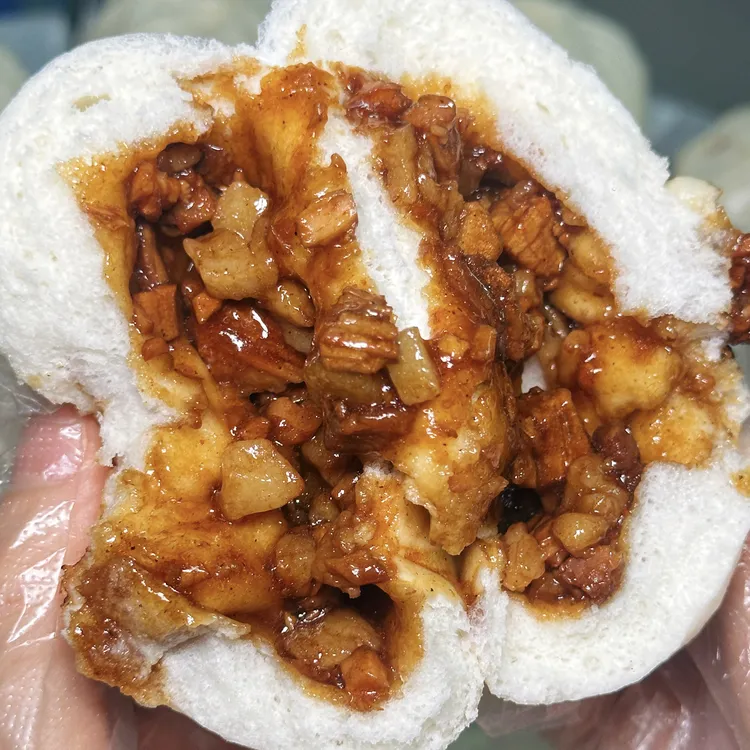 【潮汕纯手工包子】爆汁叉烧包6个 传统包点早餐包（1盒550克）