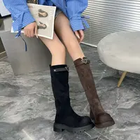 【高订款超高货】翻毛皮厚底增高时尚长筒靴百搭显瘦休闲高筒骑士靴