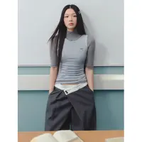 【咩咩专属】LLDC  莱赛尔半高领修身中袖针织衫女秋