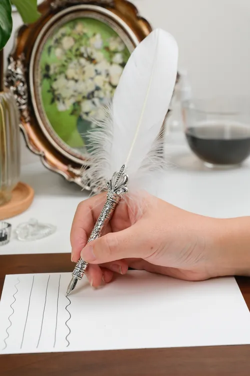 SeamiArt羽毛笔欧式复古斜口蘸水笔复古笔英伦风钢笔画画学生专用