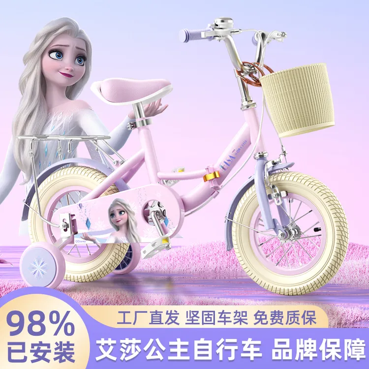艾莎公主儿童自行车女孩3岁到小孩3-6岁儿童女童车10女款脚踏单车