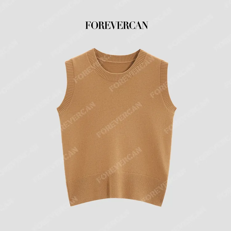 FOREVERCAN“落日珊瑚”100美丽诺羊毛经典百搭背心马甲MY4708C